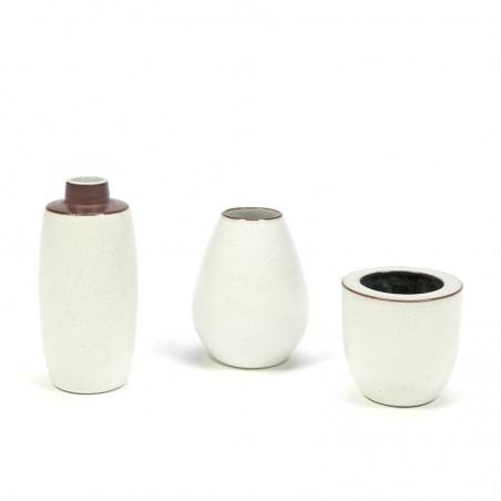 Vintage set of 3 miniature earthenware vase by Ravelli