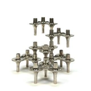 Vintage set van 6 stapelbare Orion kandelaren design F. Nagel
