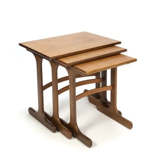 Vintage teak set of 3 nesting tables