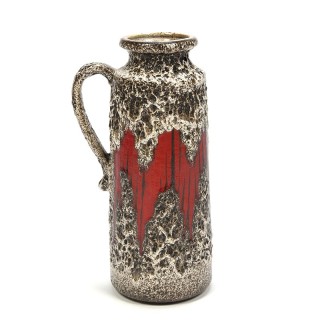 West Germany vintage vaas met rood accent