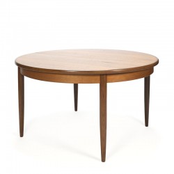 Teak vintage round extendable dining table