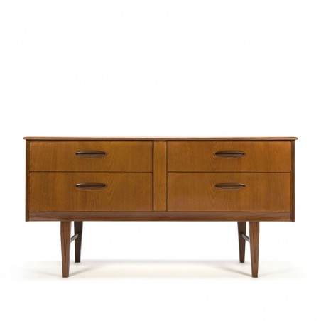 Low model vintage chest of drawers in teak