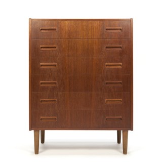 Vintage Danish dresser with 6 drawers in teak