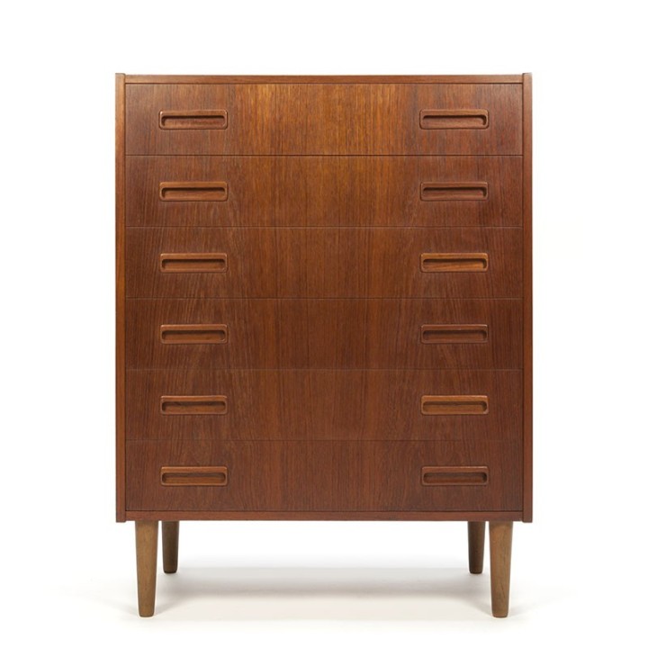Vintage Danish dresser with 6 drawers in teak