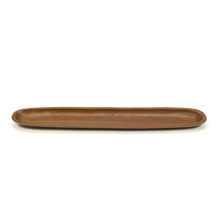 Teak vintage serving dish long