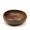 Round model vintage bowl made of dark teak
