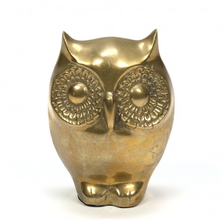 Large model vintage brass owl