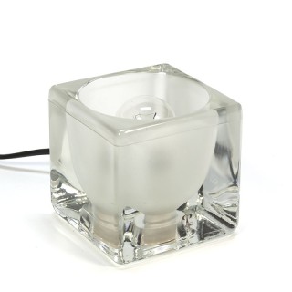 Vintage glass block table lamp by Peill und Putzler