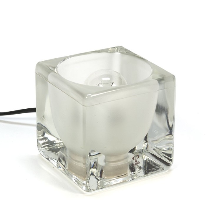 Vintage glass block table lamp by Peill und Putzler