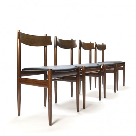 Vintage set of 4 dining table chairs in rosewood and afrormosia