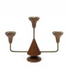 Vintage teak candlestick for 3 candles