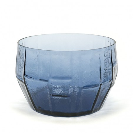 Scandinavian vintage blue glass bowl