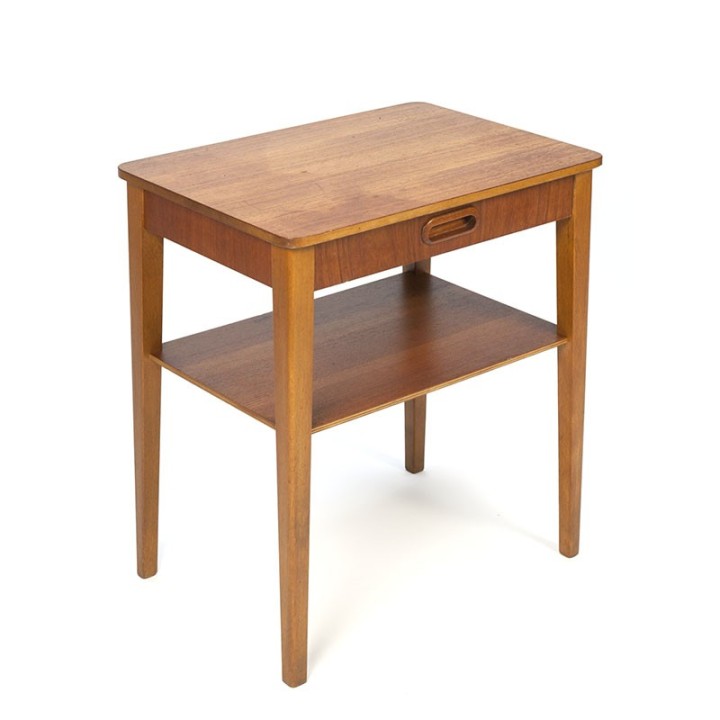 Teak vintage bedside table or side table