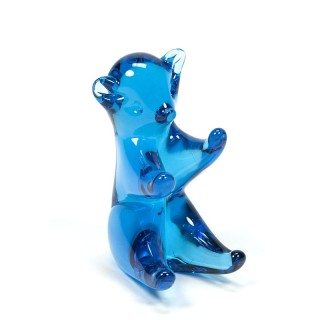 Vintage Marcolin FM konstglass design beertje in blauw