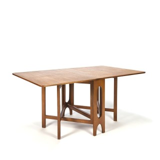 Vintage teak drop leaf dining table design Bendt Winge