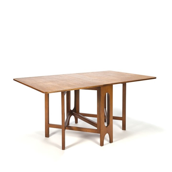 Vintage teak drop leaf dining table design Bendt Winge