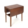 Vintage teak side table with drop-leaf