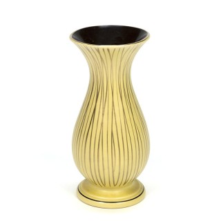 Vintage ceramic vase in yellow and gold