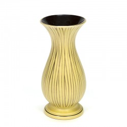 Vintage ceramic vase in yellow and gold