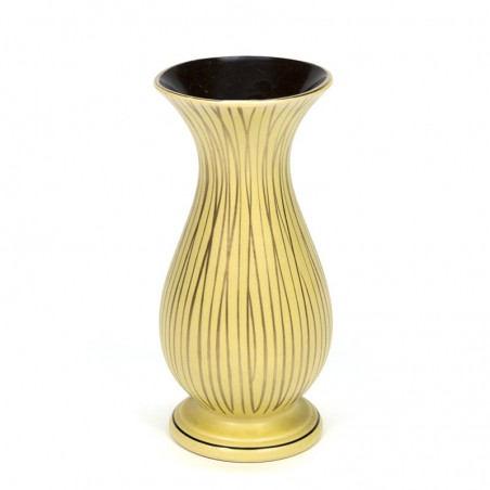 Vintage ceramic vase in yellow and gold