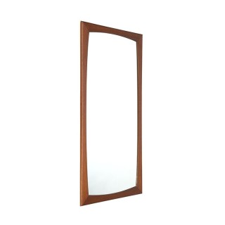 Vintage Deense spiegel met brede teakhouten rand