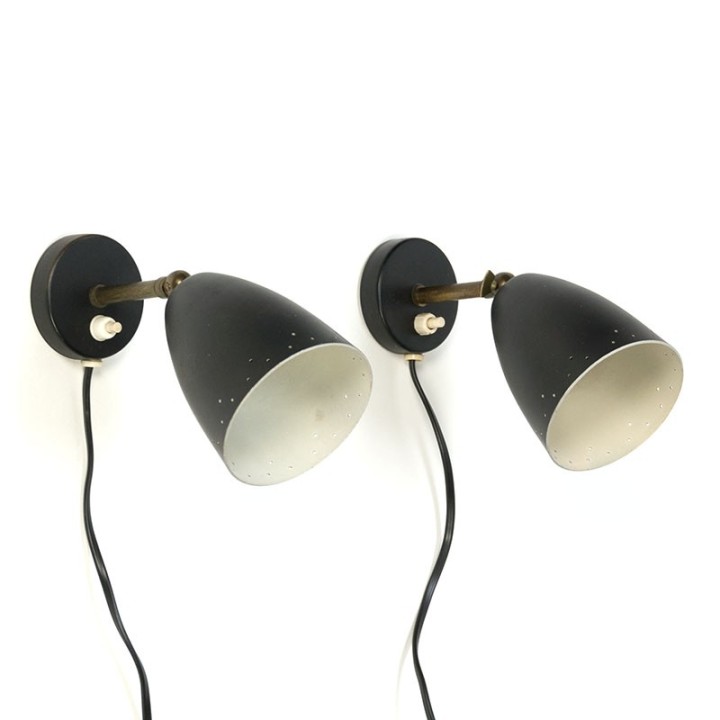 Vintage set of 2 fifties wall lights