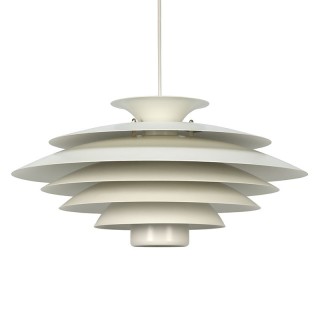 White metal vintage Danish hanging lamp