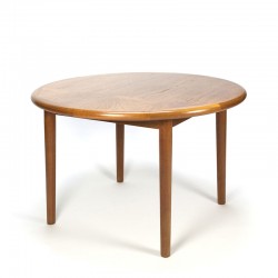 Vintage round extendable teak dining table