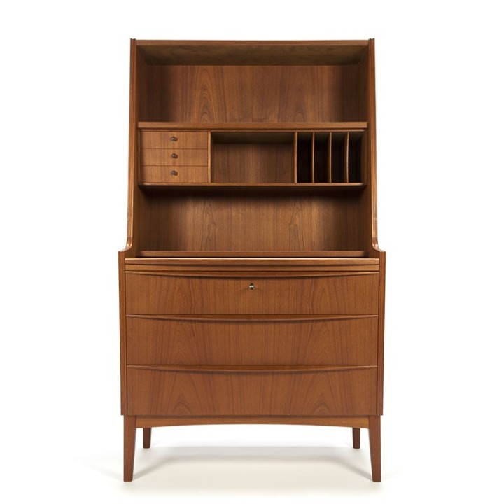 Danish vintage secretaire cabinet in teak
