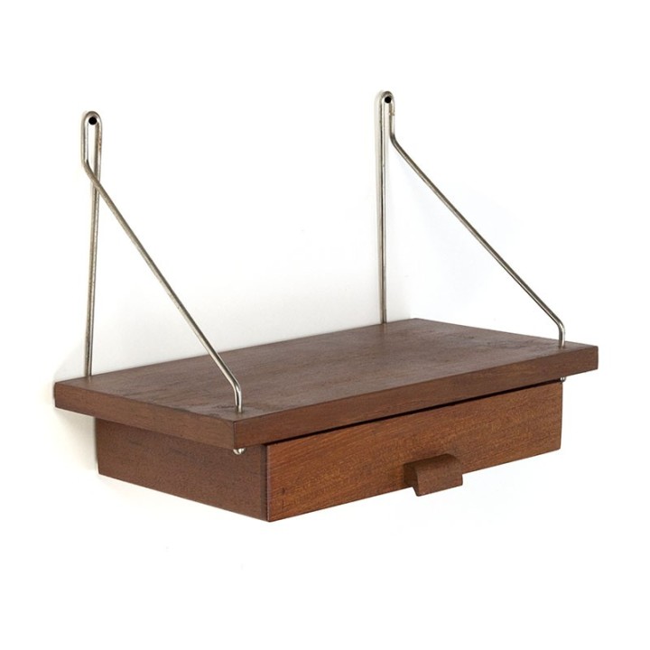 Teak vintage Danish bookshelf with drawer