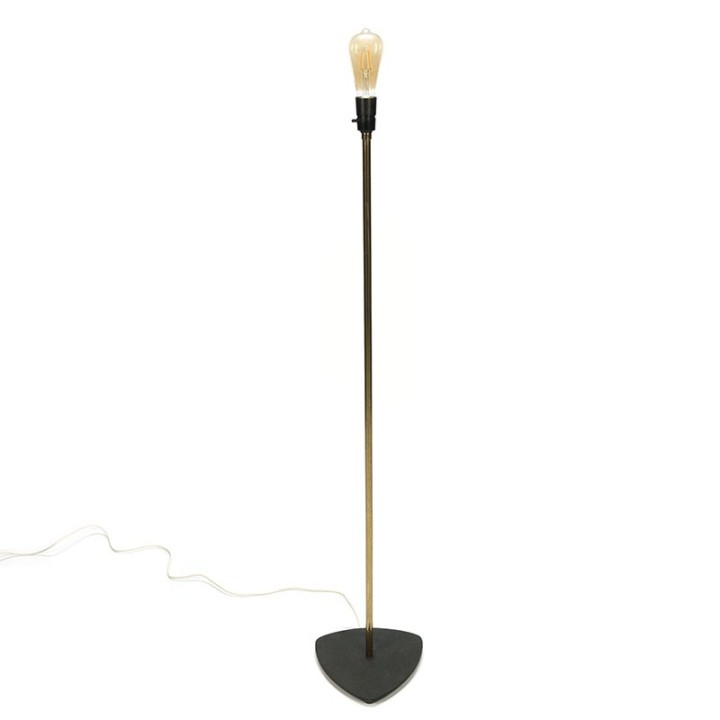 Minimalistische Deense vintage vloerlamp met gietijzeren voet