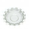 Scandinavian glass vintage bowl with carved edge