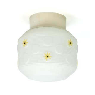 Vintage plafondlamp met geel detail