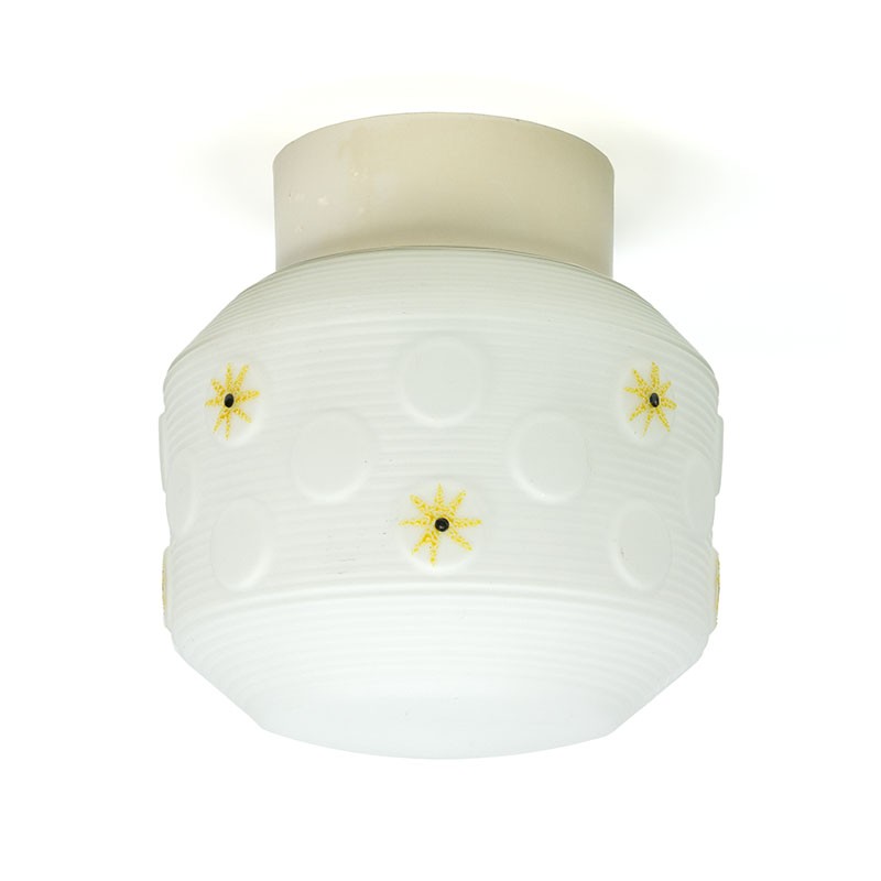 Vintage ceiling lamp with yellow detail