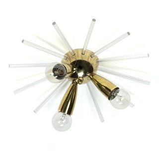 Vintage messing plafondlamp spoetnik model
