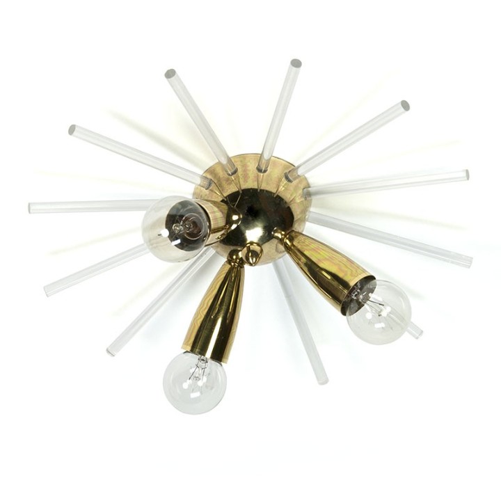 Vintage brass ceiling lamp sputnik model