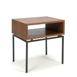 Sixties vintage bedside table on metal frame