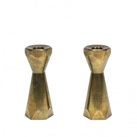 Solid brass set of vintage Danish candlesticks