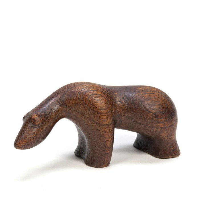 Vintage ijsbeer in teak uit de jaren zestig