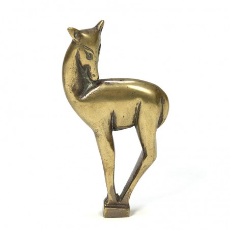 Messing vintage sculptuur van gazelle