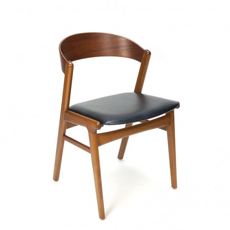 Vintage Deense design stoel met gebogen rugleuning