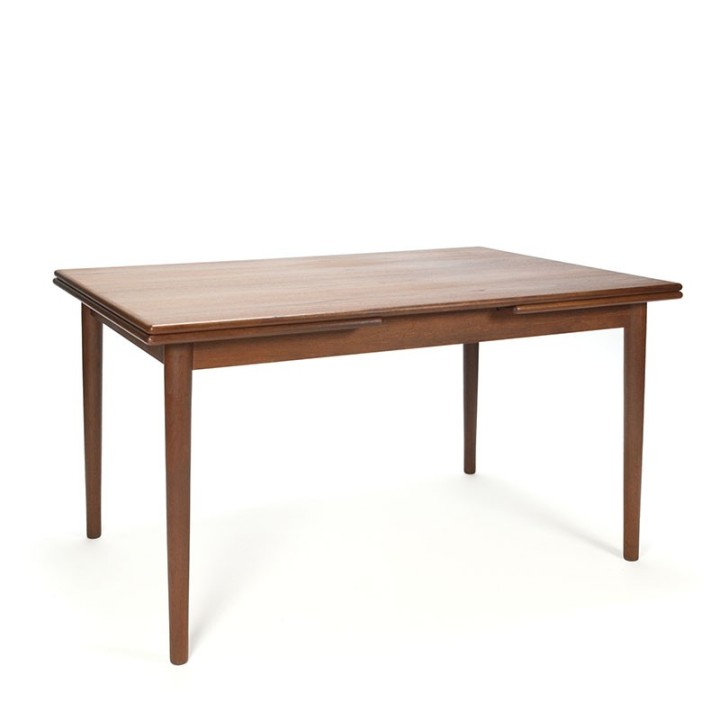 Uitschuifbare Deense vintage teakhouten eettafel
