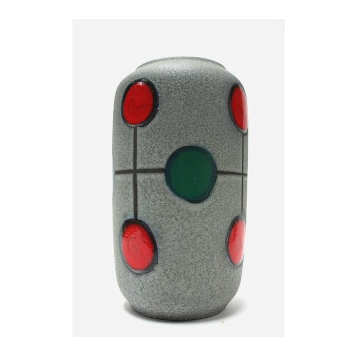 Large West-Germany vase grey with dot - Retro Studio