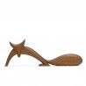 Vintage teak sculpture of a fox