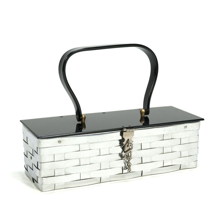 Zeldzame vintage handtas van metaal jaren zestig