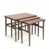 Vintage set of Danish nesting tables in dark teak