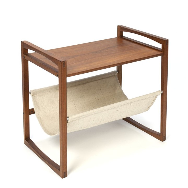 Danish vintage newspaper rack / side table in teak