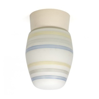 Melkglazen vintage plafondlamp jaren 50