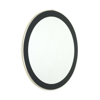 Round vintage mirror with brass colored rim