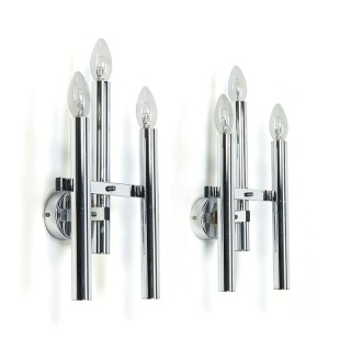 Set of vintage chrome G. Sciolari wall sconces